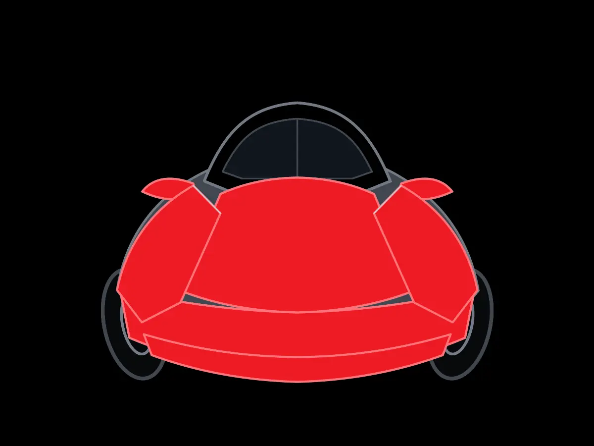 Technical vehicle diagram highlighting PPF on the full front bumper, hood, front fenders, and mirror caps
